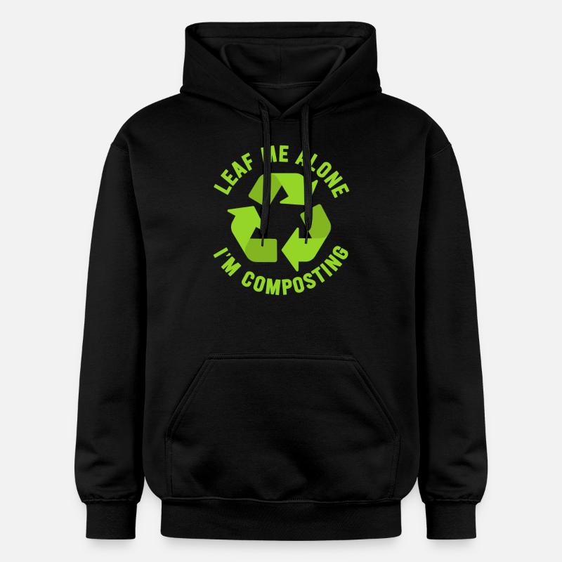 Feuille-moi seul je composte - Sweat à capuche Softstyle® Gildan Unisexe - noir