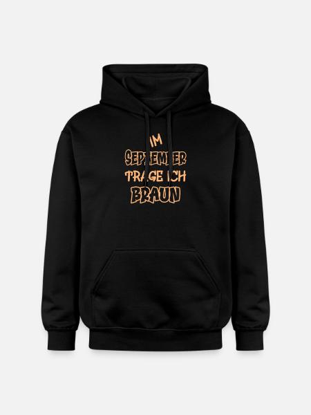 Im September trage ich braun Spruch Farbe braun - Gildan Unisex Softstyle® Midweight Hoodie - Schwarz