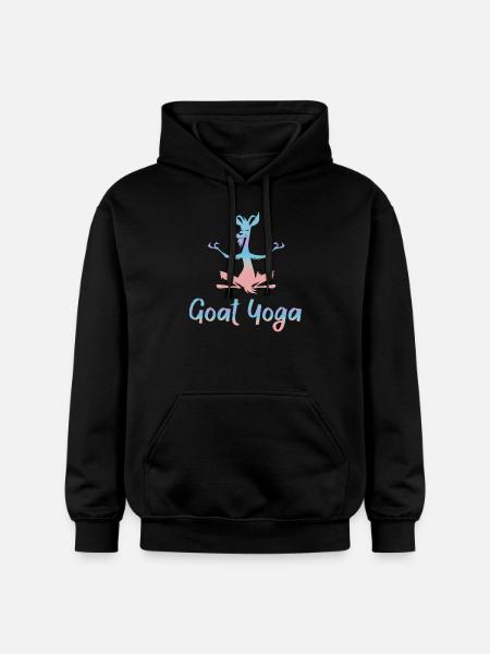 Goat Yoga Meditation - Gildan Unisex Softstyle® Midweight Hoodie - black