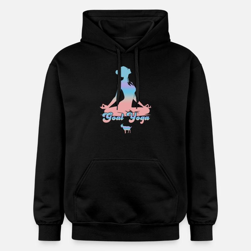Méditation Yoga Chèvre - Sweat à capuche Softstyle® Gildan Unisexe - noir