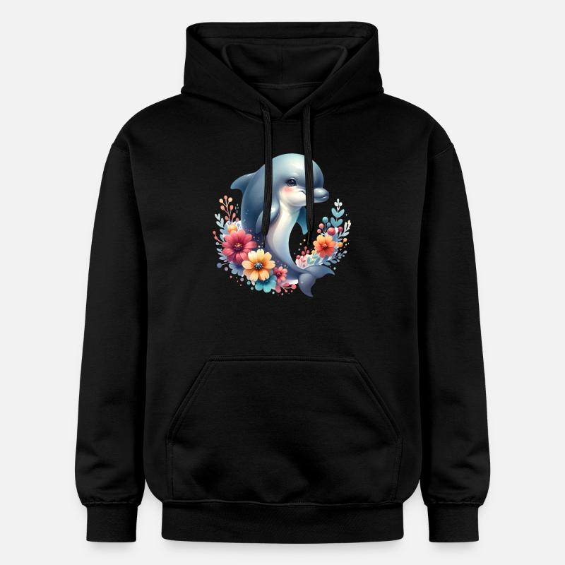 Dauphin - Sweat à capuche Softstyle® Gildan Unisexe - noir