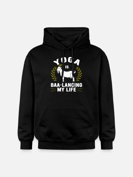 Goat Yoga Balancing My Life - Gildan Unisex Softstyle® Midweight Hoodie - black