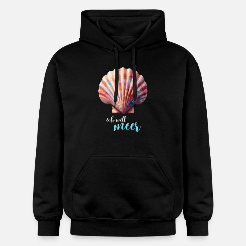 Vacances Coquillage Pétoncle Longing Vacances - Sweat à capuche Softstyle® Gildan Unisexe - noir