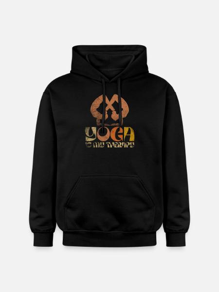 Yoga Is My Therapy - Gildan Unisex Softstyle® Midweight Hoodie - black