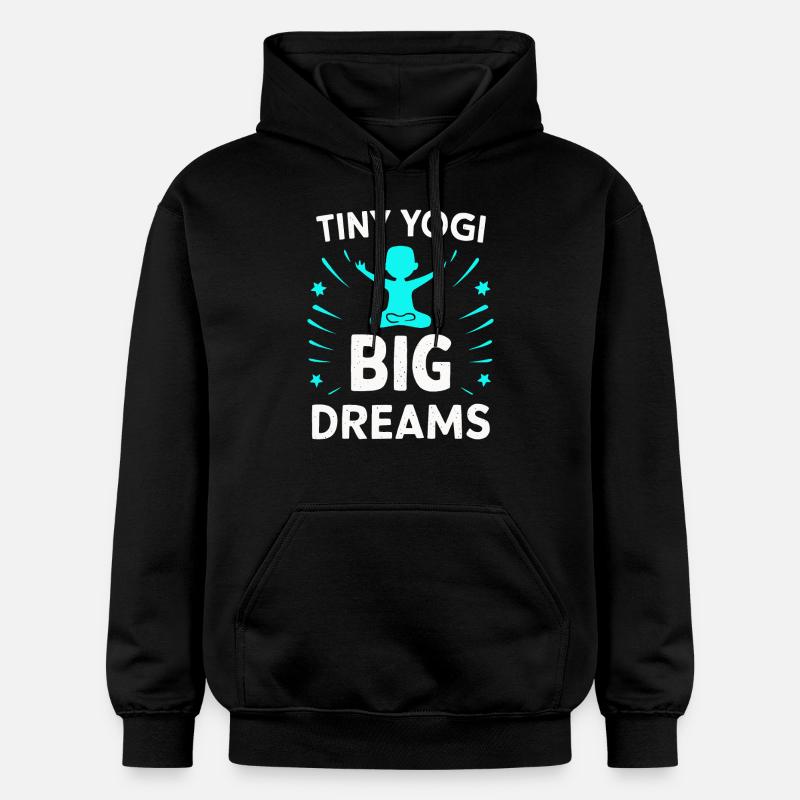 Tiny Yogi Big Dreams Méditation - Sweat à capuche Softstyle® Gildan Unisexe - noir
