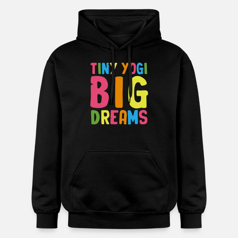 Tiny Yogi Big Dreams Méditation - Sweat à capuche Softstyle® Gildan Unisexe - noir