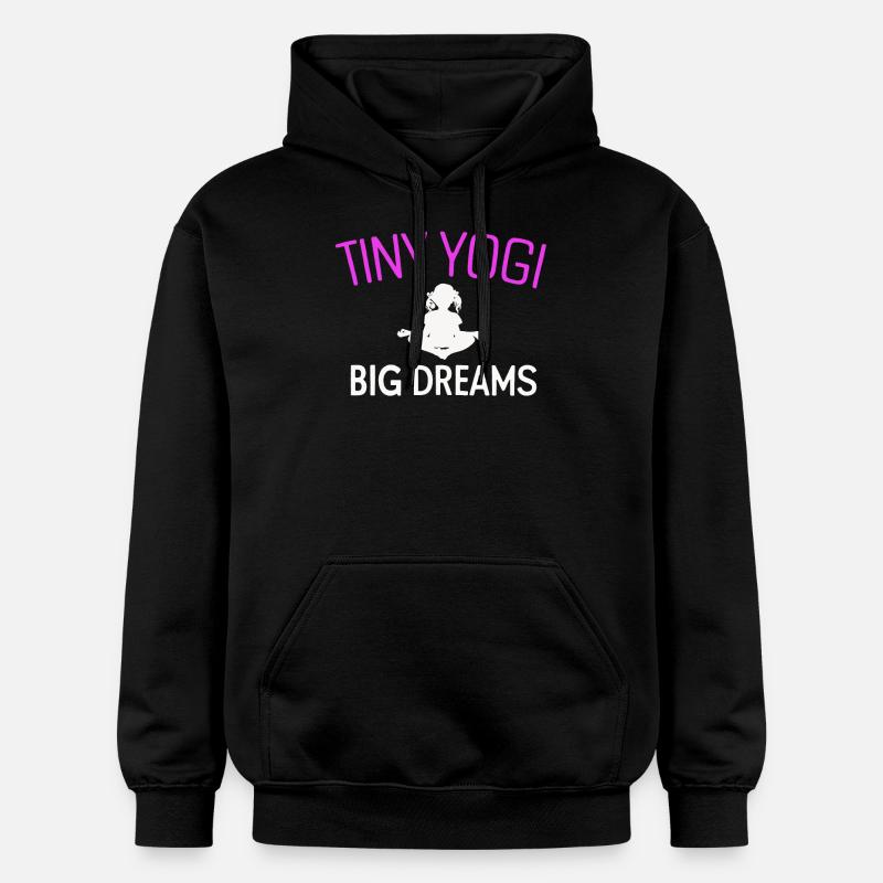 Tiny Yogi Big Dreams Méditation - Sweat à capuche Softstyle® Gildan Unisexe - noir