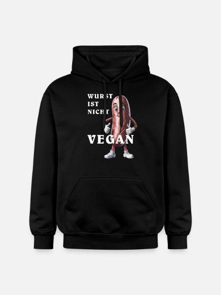 SAUSAGE IS NOT VEGAN - Gildan Unisex Softstyle® Midweight Hoodie - black
