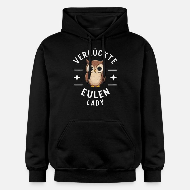 Nachteule Eule Eulen Vogel - Gildan Unisex Softstyle® Midweight Hoodie - Schwarz