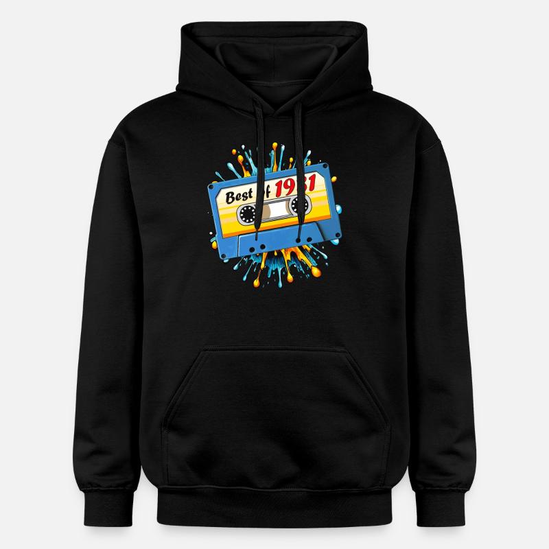 1981 CASSETTE MUSICALE BEST OF - Sweat à capuche Softstyle® Gildan Unisexe - noir
