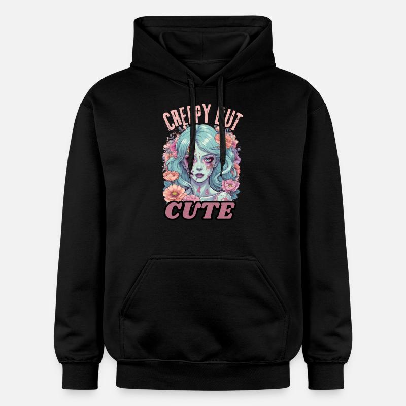 Effrayant mais mignon. - Sweat à capuche Softstyle® Gildan Unisexe - noir