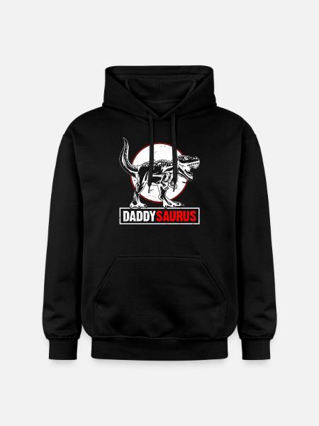 Daddy Saurus T-Rex Dinosaur Mænd Fars dag - Gildan Softstyle® Midweight unisex-hoodie - sort