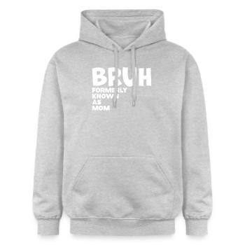 Bruh Formerly Known As Mom - Gildan Unisex Softstyle® Midweight Hoodie - light heather grey - Front - Liana (172cm) & Jaron (178cm)