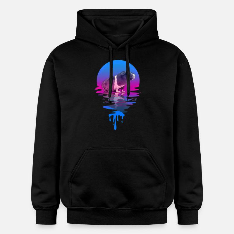 Coucher de soleil Maigre Cochon - Sweat à capuche Softstyle® Gildan Unisexe - noir