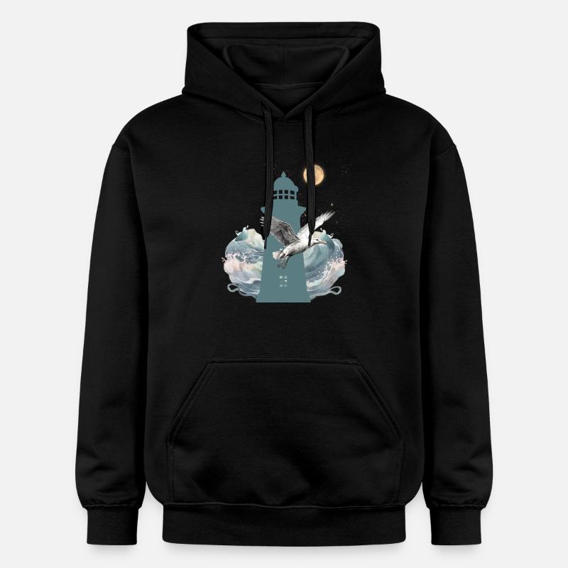 phare maritime phares mouette - Sweat à capuche Softstyle® Gildan Unisexe - noir