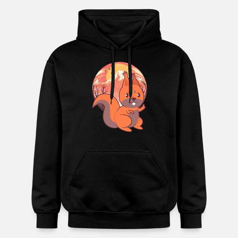 Eichhörnchen Kinder Kind - Gildan Unisex Softstyle® Midweight Hoodie - Schwarz