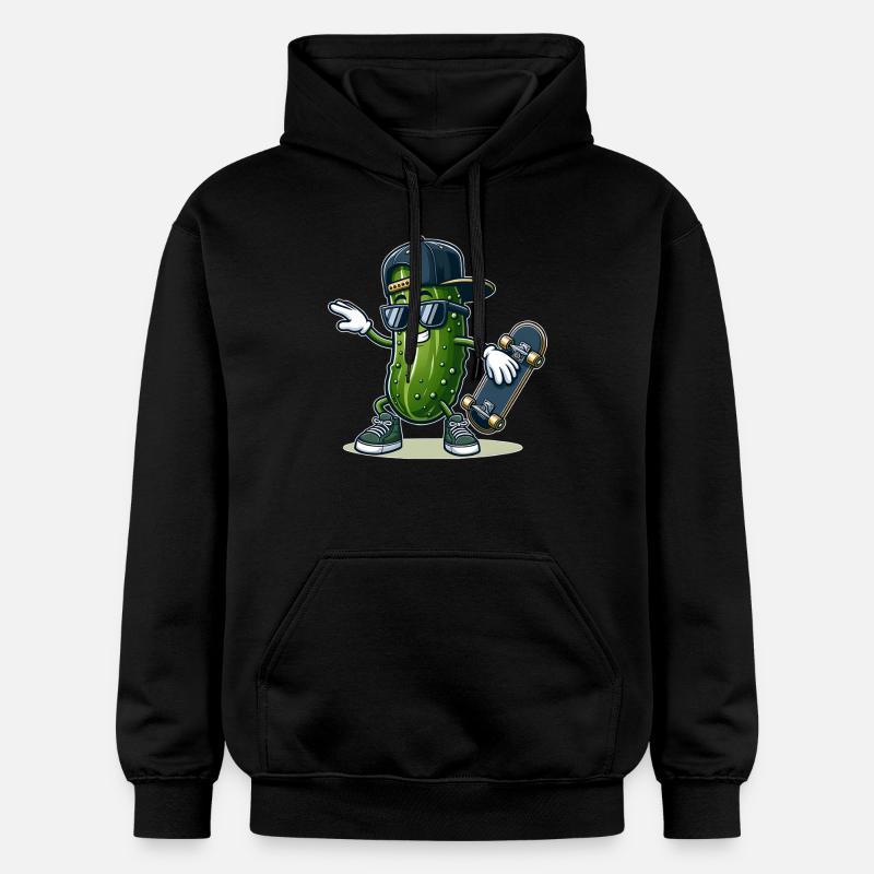 Dabbing Pickle patineur Concombre skateboard drôle - Sweat à capuche Softstyle® Gildan Unisexe - noir