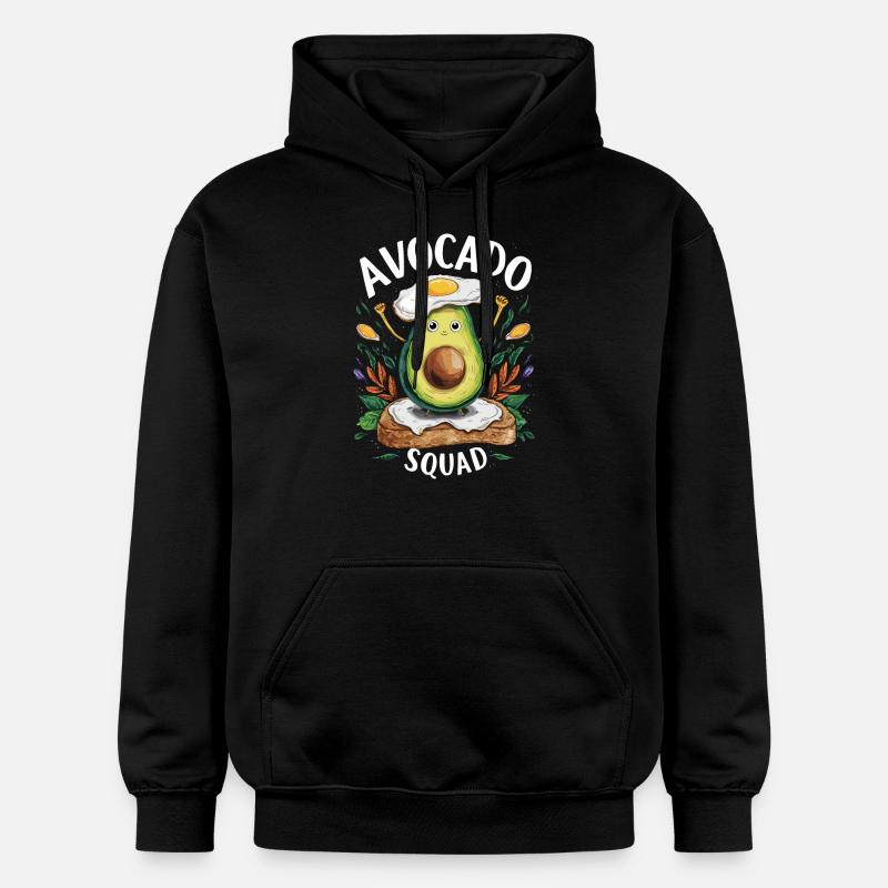 Funny Avocado Squad Breakfast Lover - Gildan Unisex Softstyle® Midweight Hoodie - Schwarz