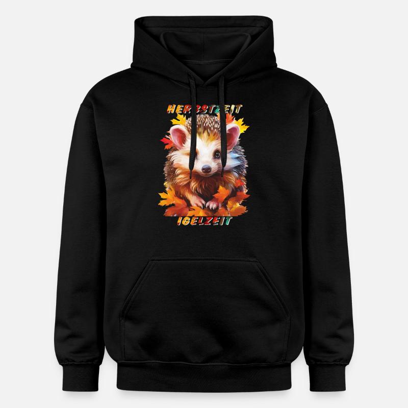 IGEL HERBSTZEIT IGELZEIT - Gildan Unisex Softstyle® Midweight Hoodie - Schwarz