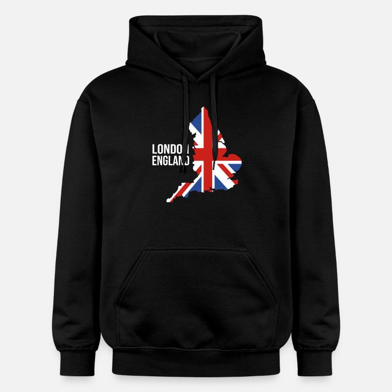 Angleterre, Londres - Sweat à capuche Softstyle® Gildan Unisexe - noir