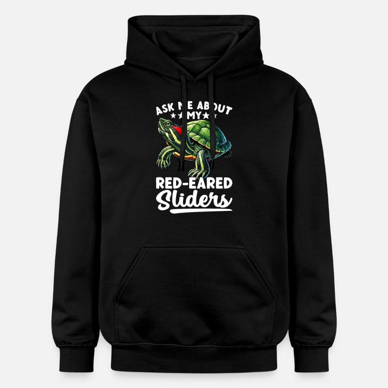 Turtle Red-eared Turtle - Gildan Unisex Softstyle® Midweight Hoodie - black