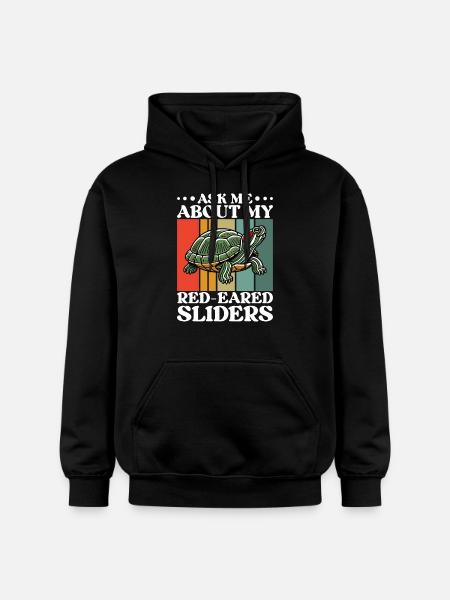 Turtle Red-eared Turtle - Gildan Unisex Softstyle® Midweight Hoodie - black