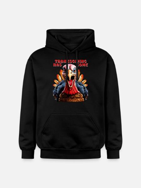 TURKEY THANKSGIVING HAS COME - Gildan Unisex Softstyle® Midweight Hoodie - black