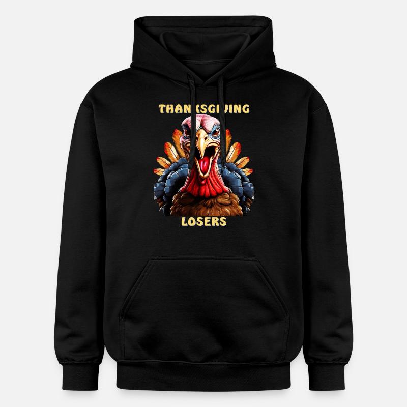 PERDANTS DE THANKSGIVING EN DINDE - Sweat à capuche Softstyle® Gildan Unisexe - noir