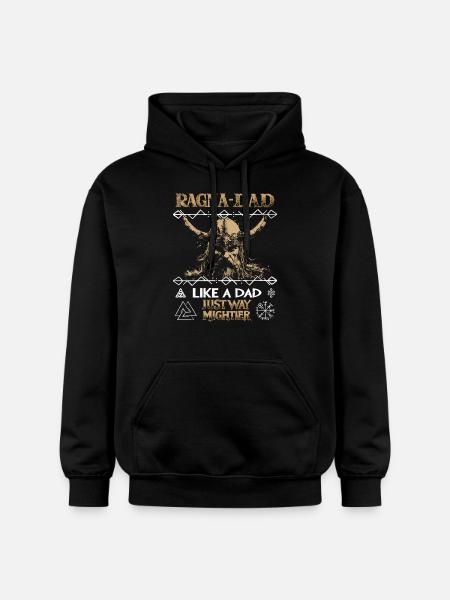 RAGNA-DAD Mægtig viking til fars dag - Gildan Softstyle® Midweight unisex-hoodie - sort