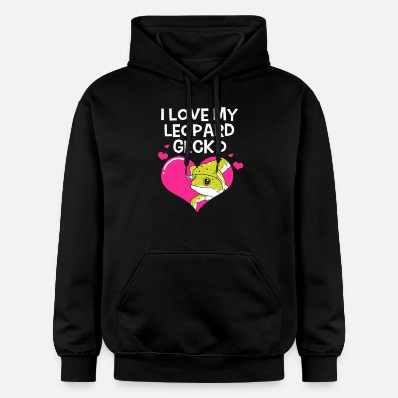 Gecko léopard - Sweat à capuche Softstyle® Gildan Unisexe - noir