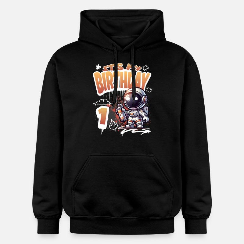 Graffiti astronaute 1er anniversaire - Sweat à capuche Softstyle® Gildan Unisexe - noir