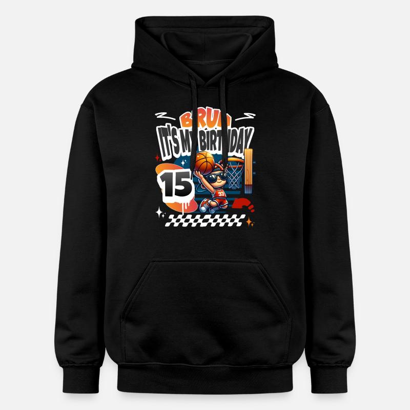 15e anniversaire de basket-ball - Sweat à capuche Softstyle® Gildan Unisexe - noir