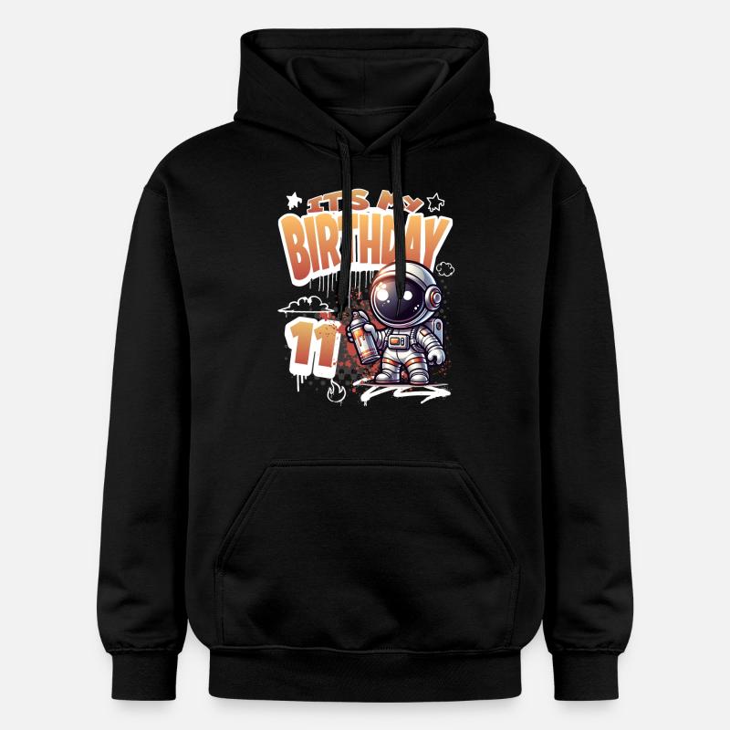 Graffiti astronaute 11e anniversaire - Sweat à capuche Softstyle® Gildan Unisexe - noir