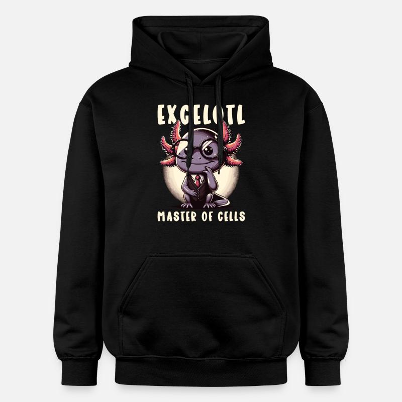 Excelotl Geeky Tableur Axolotl - Sweat à capuche Softstyle® Gildan Unisexe - noir