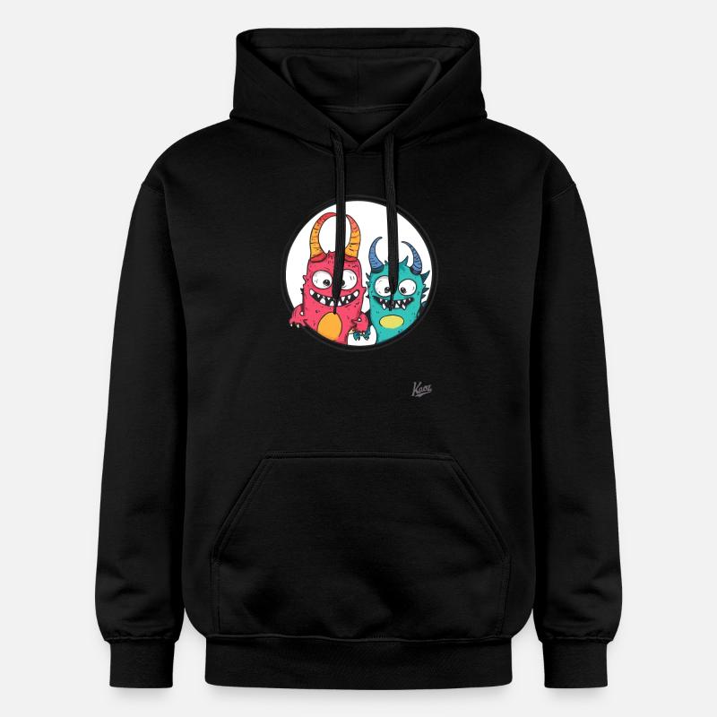 Drôles d’amis monstres - Sweat à capuche Softstyle® Gildan Unisexe - noir