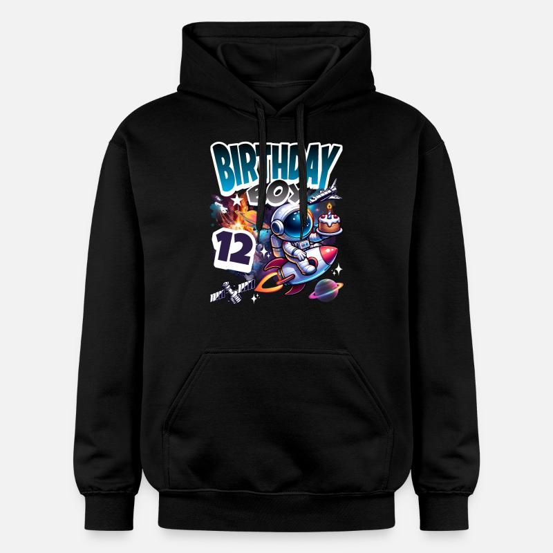 Astronaute 12e anniversaire Espace - Sweat à capuche Softstyle® Gildan Unisexe - noir