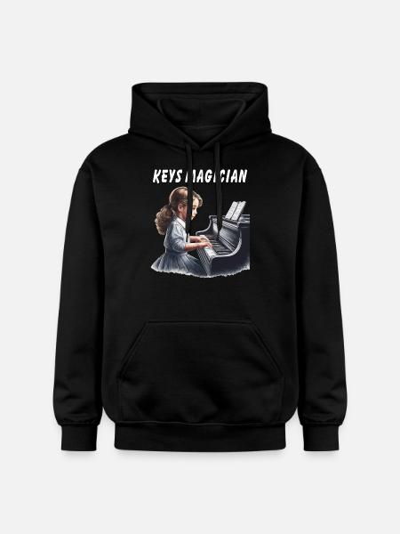 PIANO KEYS MAGICIAN - Gildan Unisex Softstyle® Midweight Hoodie - black