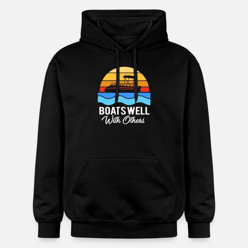 Pontonboot Boot Boote - Gildan Unisex Softstyle® Midweight Hoodie - Schwarz