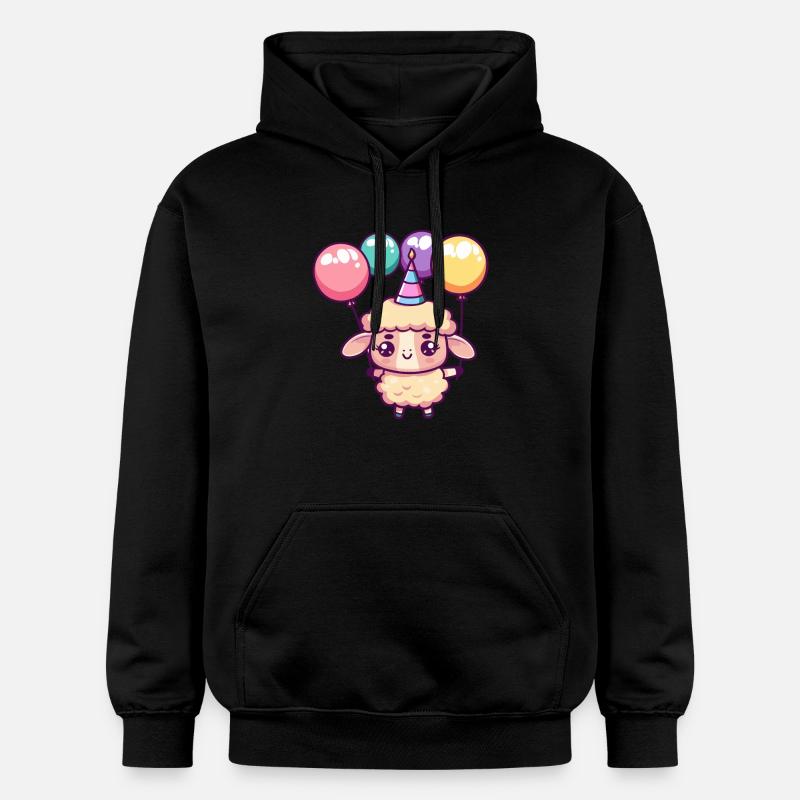 Bande dessinée d’anniversaire de mouton - Sweat à capuche Softstyle® Gildan Unisexe - noir