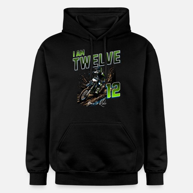 12e anniversaire de motocross - Sweat à capuche Softstyle® Gildan Unisexe - noir