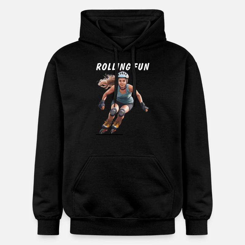 FRAU ROLLSCHUHE ROLLING FUN - Gildan Unisex Softstyle® Midweight Hoodie - Schwarz