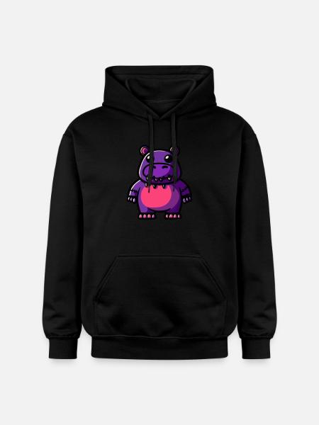 Hippopotamus Halloween Animal - Gildan Unisex Softstyle® Midweight Hoodie - black