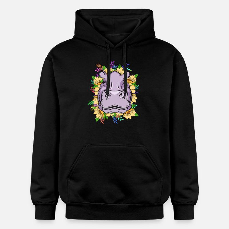 Hippopotame - Sweat à capuche Softstyle® Gildan Unisexe - noir