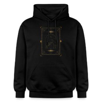 Astrologisches Zodiac Sternzeichen Krebs Design - Gildan Unisex Softstyle® Midweight Hoodie - Schwarz - Vorne - Marisol (170cm) & Nik (191cm)