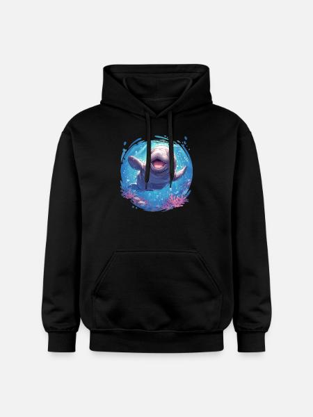 Seekuh Manatees Manatee - Gildan Unisex Softstyle® Midweight Hoodie - Schwarz