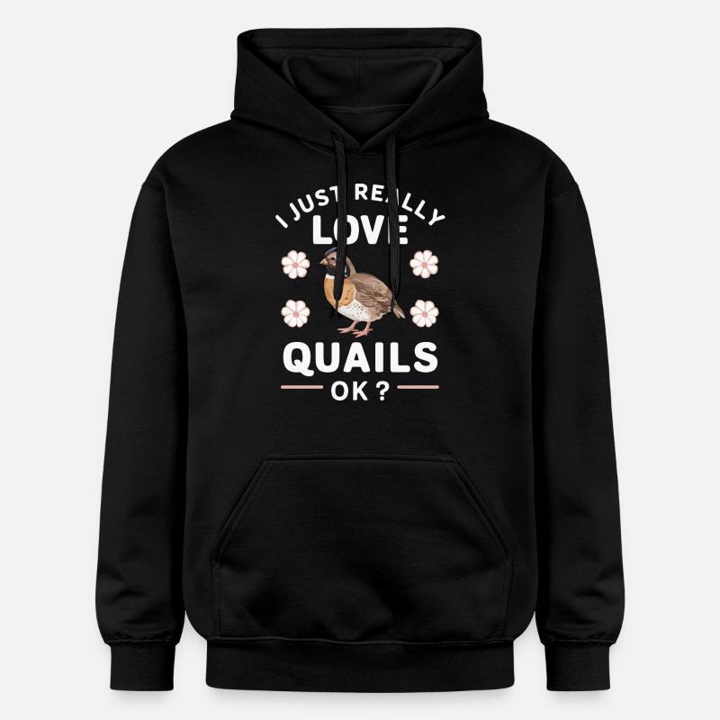 Caille Oiseau Cailles - Sweat à capuche Softstyle® Gildan Unisexe - noir