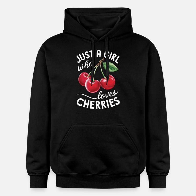 Kirsche Kirschen Früchte Essen - Gildan Unisex Softstyle® Midweight Hoodie - Schwarz