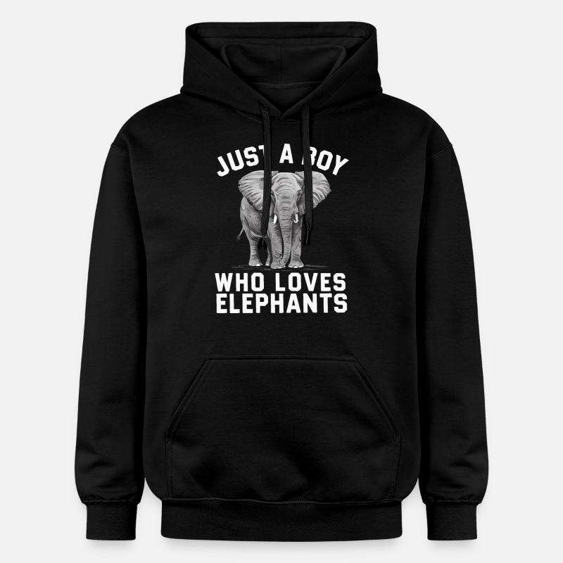 Éléphant Animal Éléphants Zoo - Sweat à capuche Softstyle® Gildan Unisexe - noir
