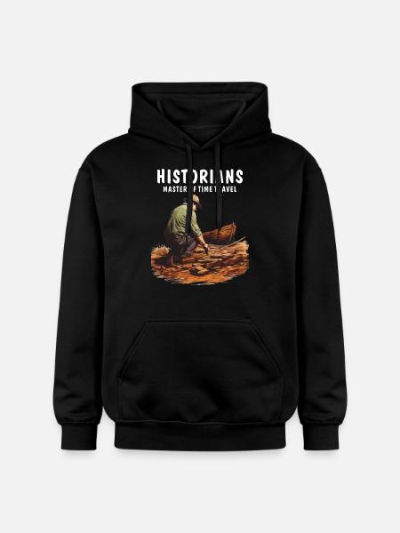 HISTORIKERE MESTER I TIDSREJSER - Gildan Softstyle® Midweight unisex-hoodie - sort