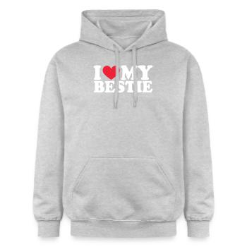 Petite amie Petite amie Relation Couple Amour Couple - Sweat à capuche Softstyle® Gildan Unisexe - gris clair chiné - Devant - Liana (172cm) & Jaron (178cm)